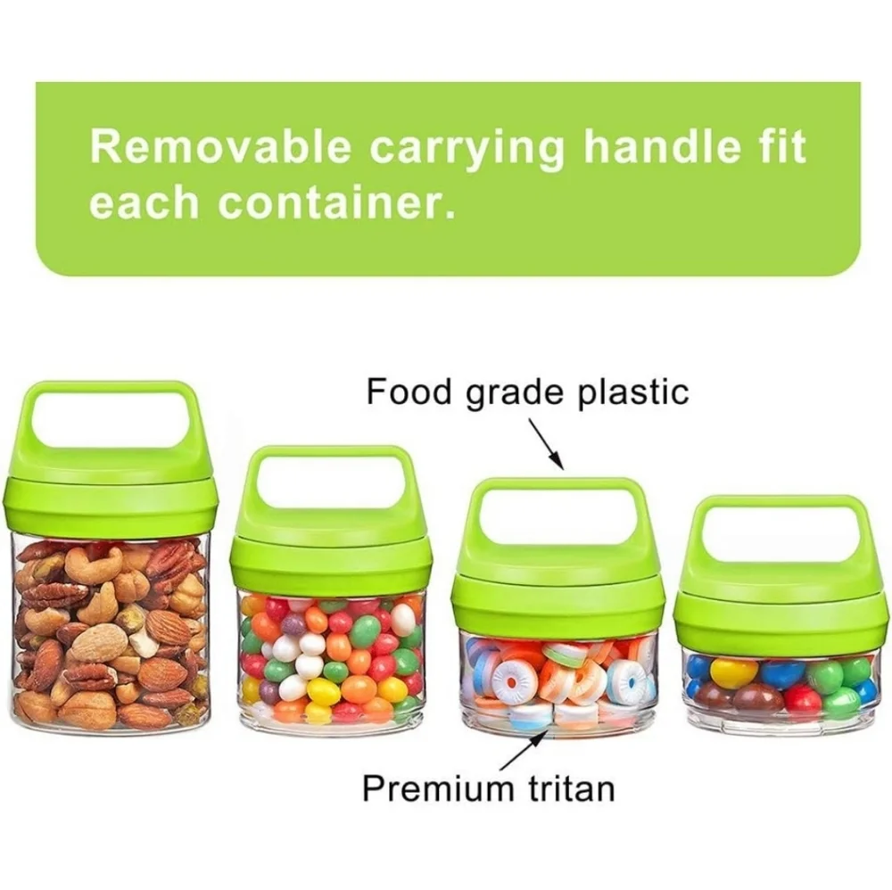 SELEWARE‎ Stackable Snack Jars Twist Lock Stackable Containers Set Food Storage